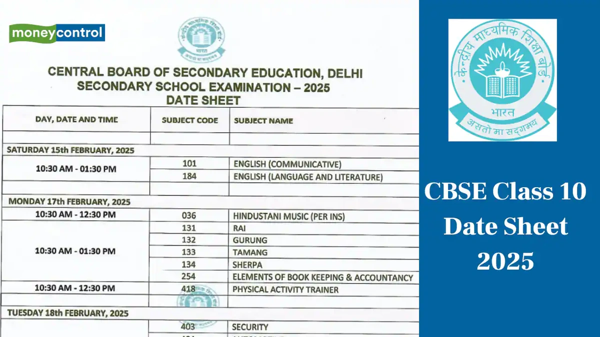 cbse board exam date sheet class 10