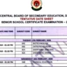 class 12th cbse board exam date sheet