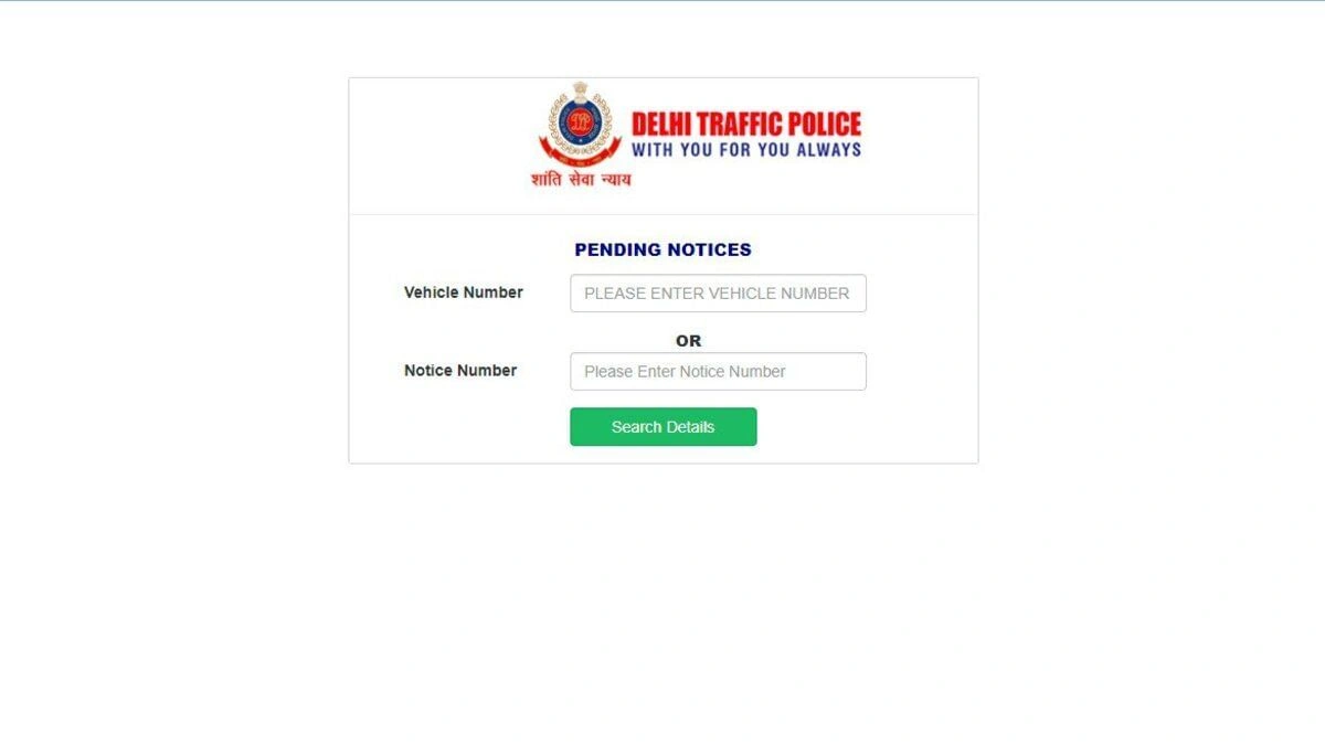 delhi traffic challan