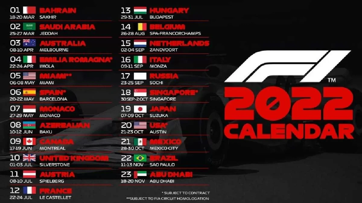 f1 schedule