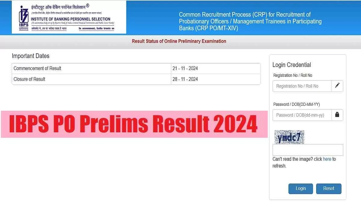 ibps po prelims exam result