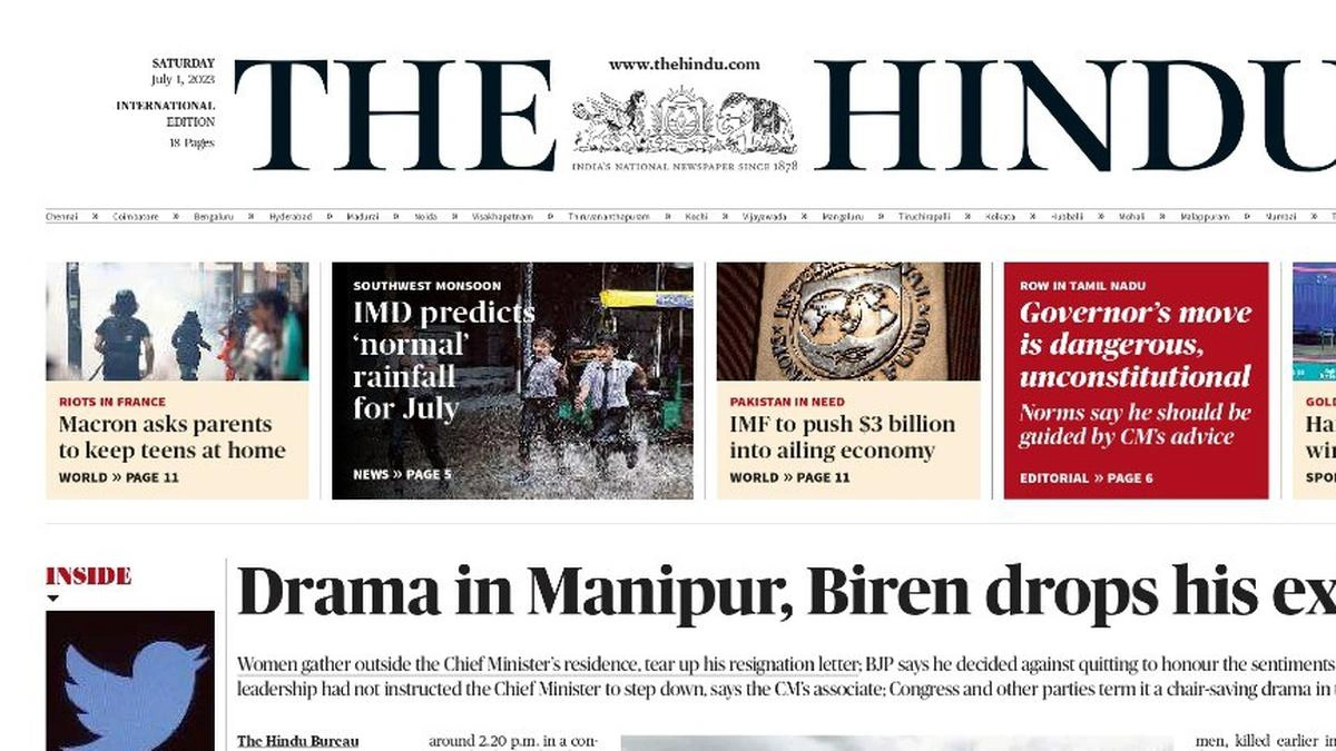 the hindu epaper